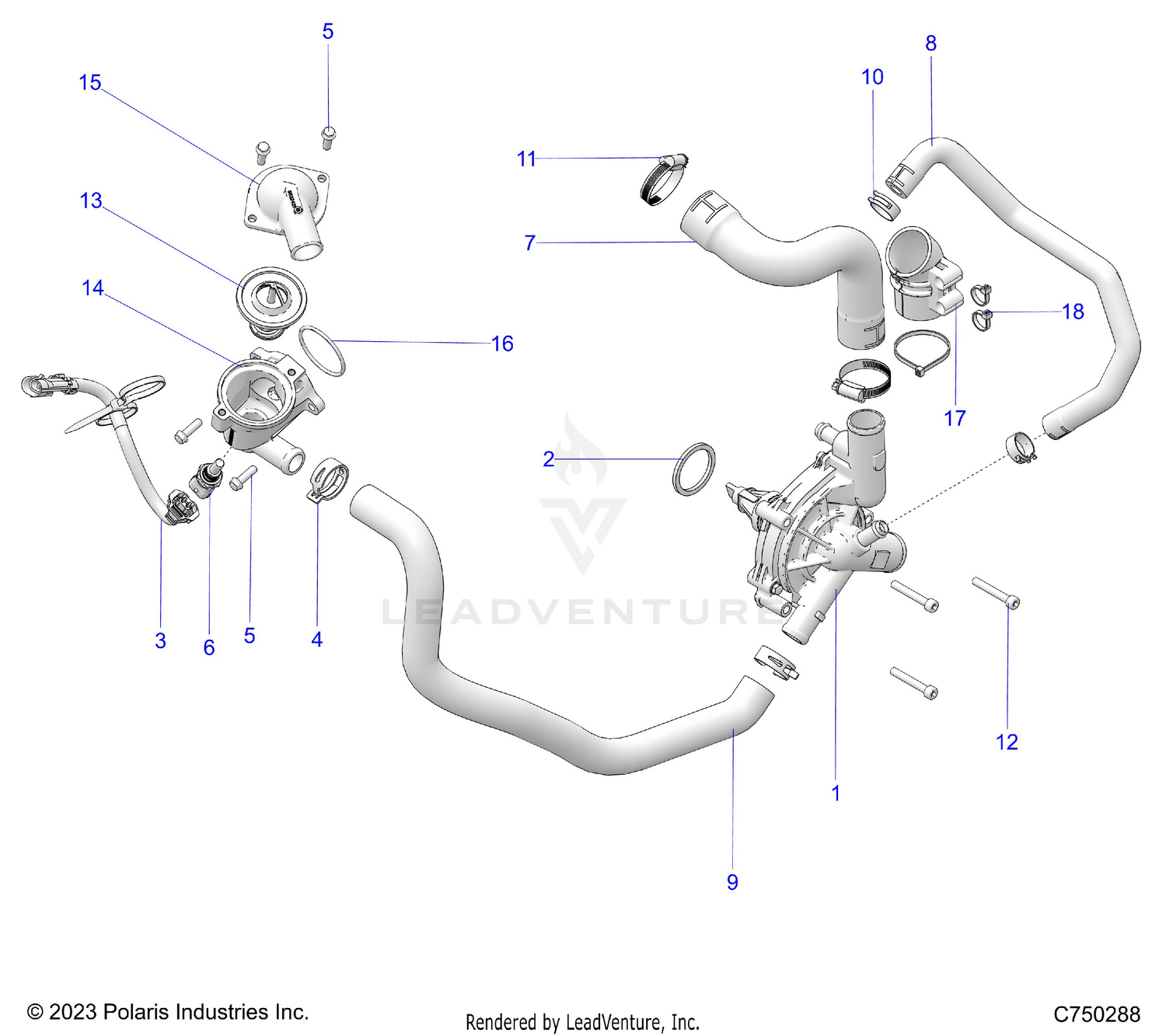 ENGINE, WATERPUMP AND BYPASS - Z26XPE92A4/B4/A6/B6 (C750288)