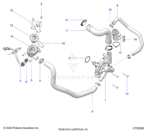 Engine, Waterpump And Bypass - Z25x4e92a4/b4 (c750288) Schematic