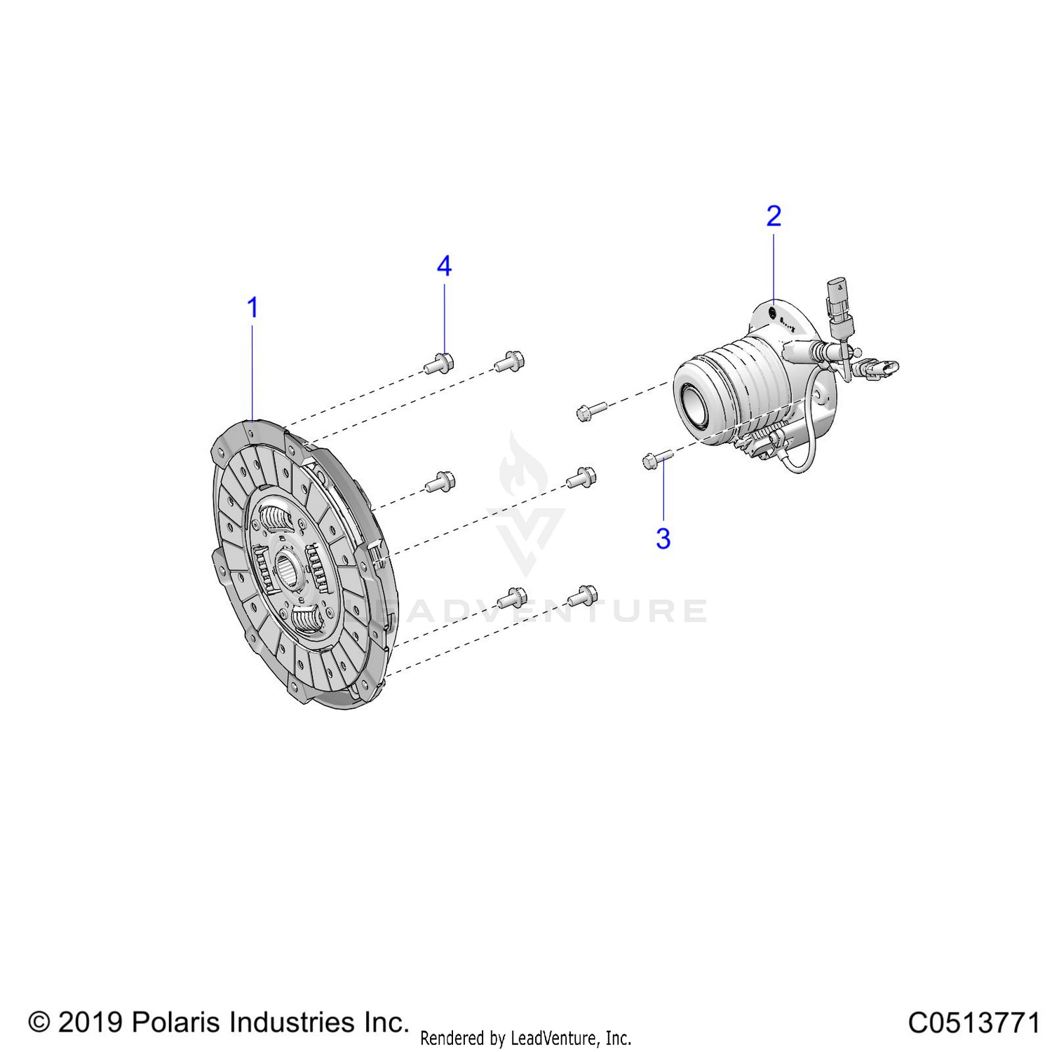 DRIVE TRAIN, CLUTCH ASM. - T21AAPHD/RHB/SHD/THD ALL OPTIONS (C0513771)