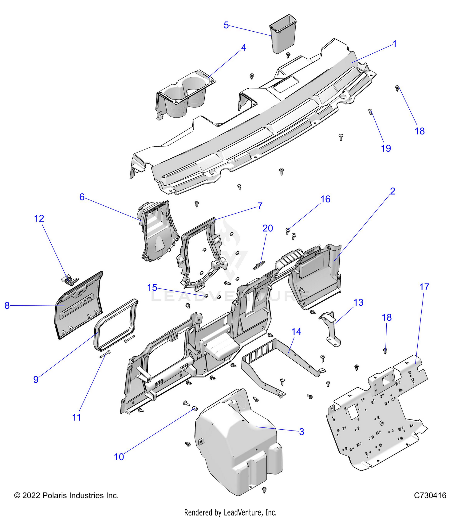 BODY, DASH  - R26MAU57CP/EP (C730416)