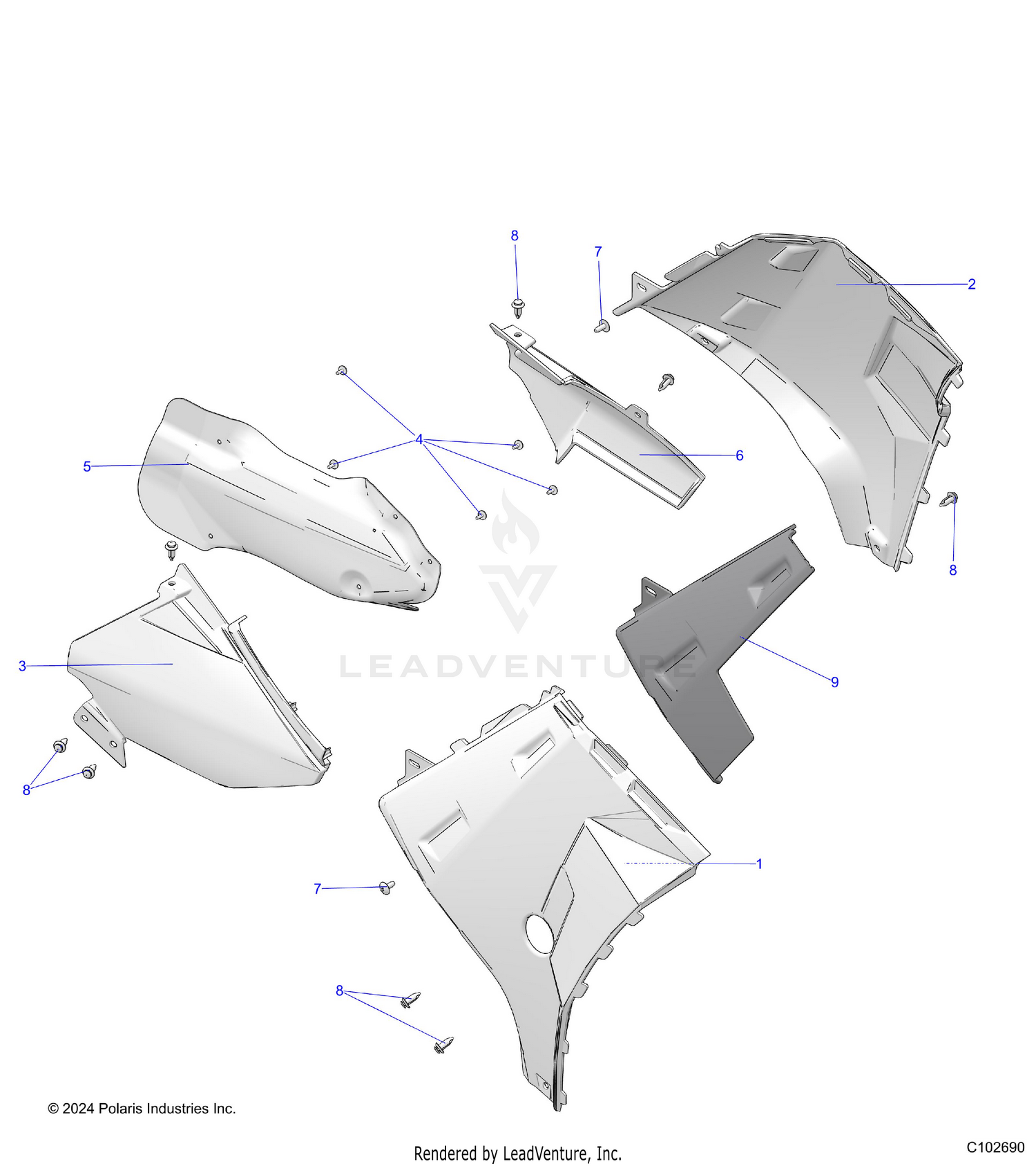 BODY, SIDE PANELS - A26SXM95AR (C102690)