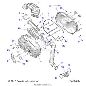 Drive Train, Clutch Cover And Ducting - R19rse99n1 (c700339) Schematic