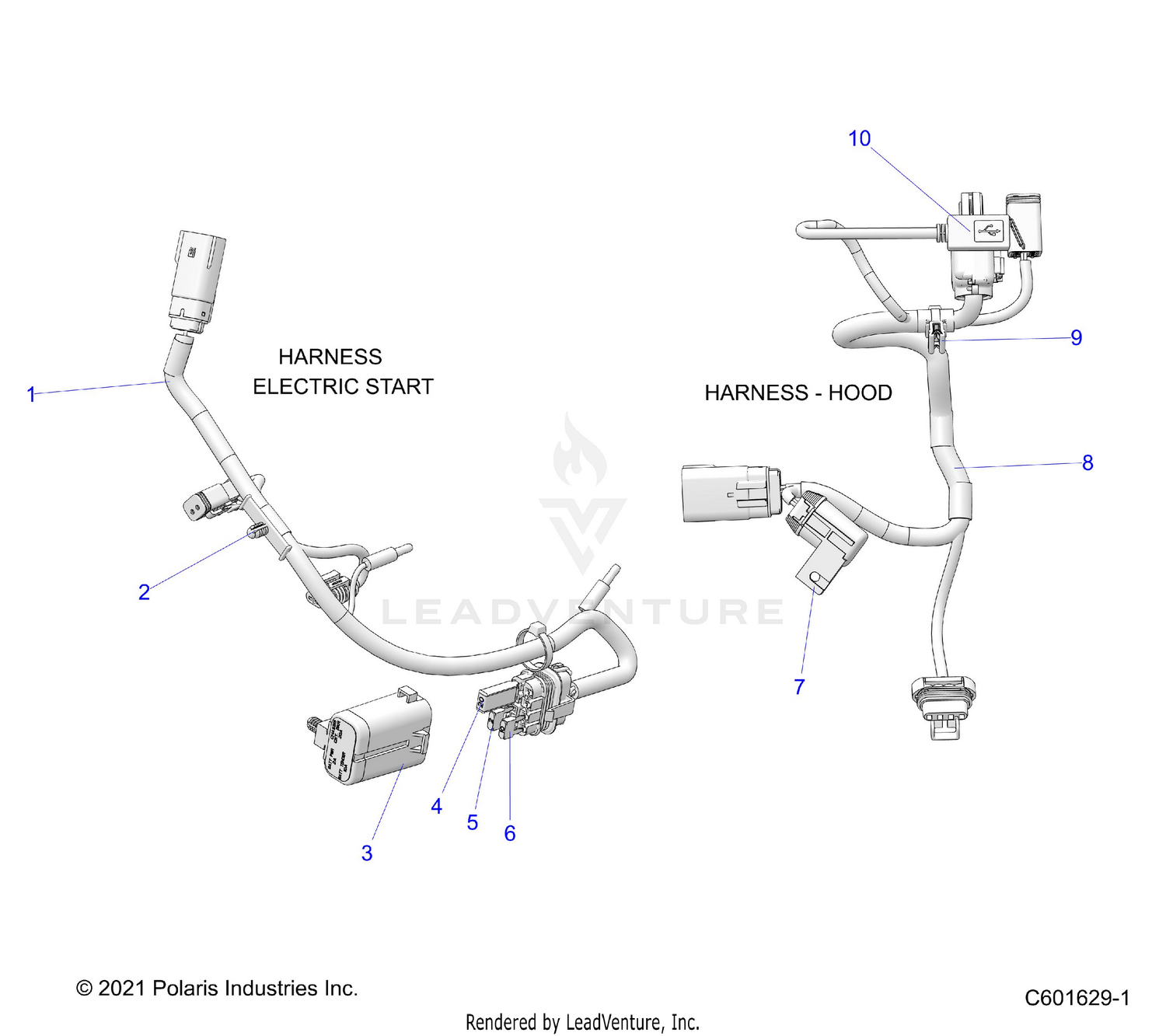ELECTRICAL, WIRE HARNESS, HOOD, ELEC. START - S26TDZ8RS (C601629-1)