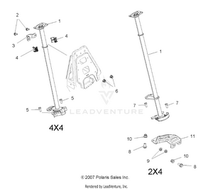 Steering Post (built 4/02/07 And After) - A07lb27aa/ac/lh27aa/ab/ac/ad/al (49atvsteering07hawk2) Schematic