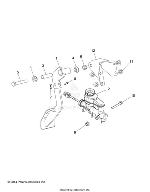 Brakes, Pedal And Master Cylinder - R15rma57fa (49rgrbrakefoot15570) Schematic