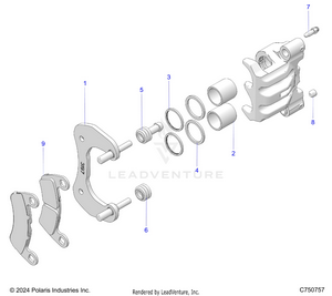 Brakes, Caliper, Rear - Z25x4e92a4/b4 (c750757) Schematic