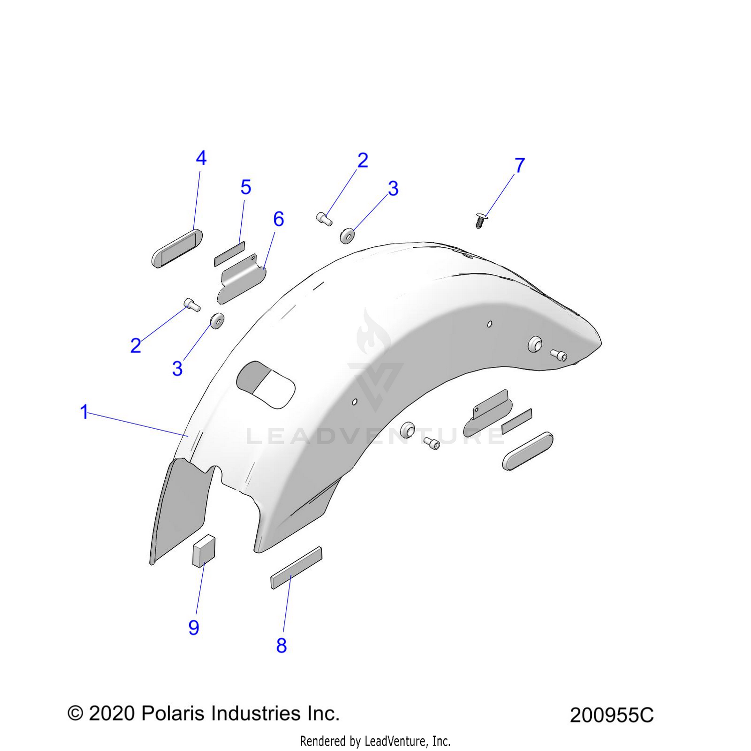 BODY, FENDER, REAR - N22MSA11/MSB11 ALL OPTIONS (200954C)