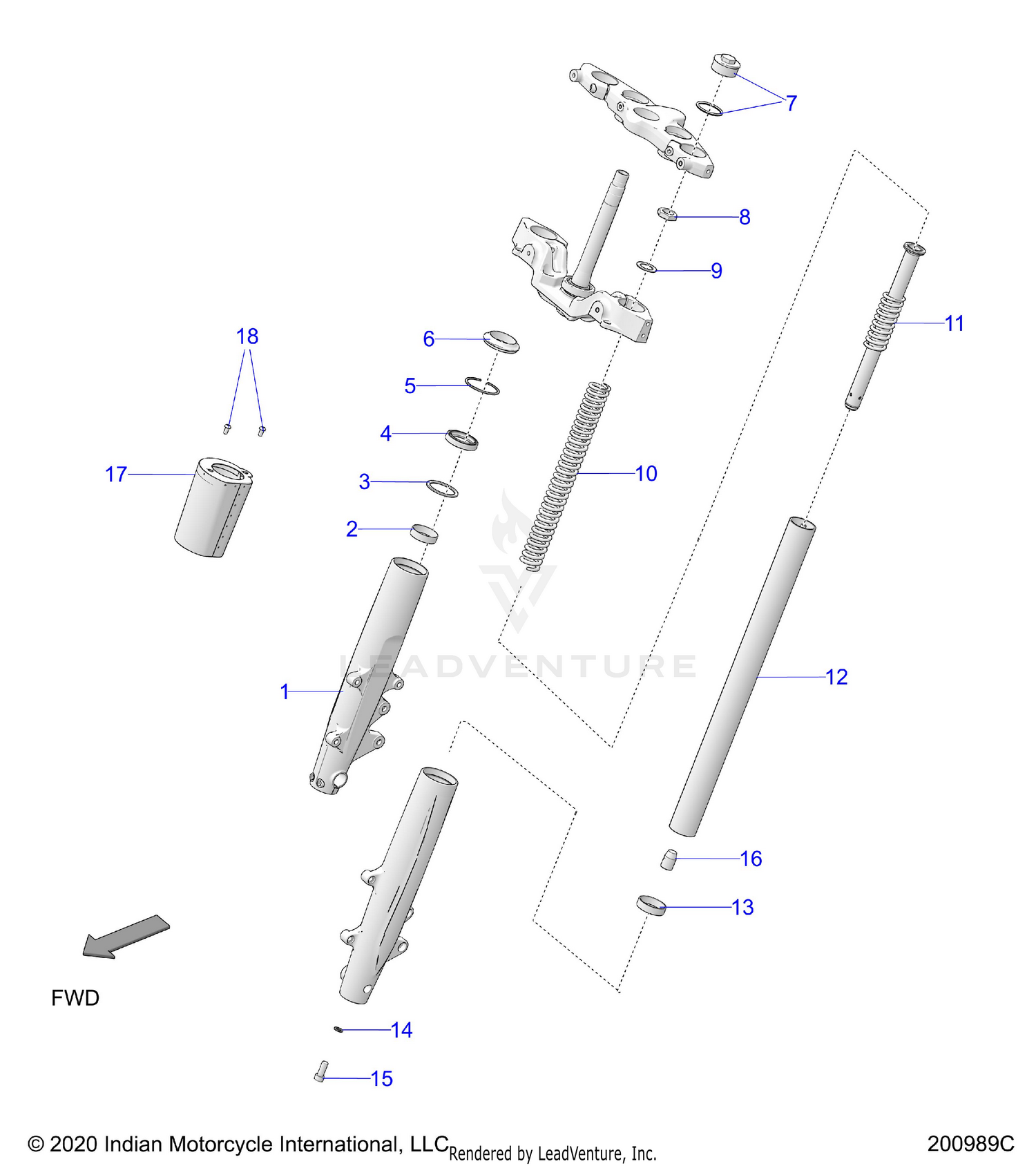 SUSPENSION, FRONT FORKS - N22TCBAA ALL OPTIONS (200989C)