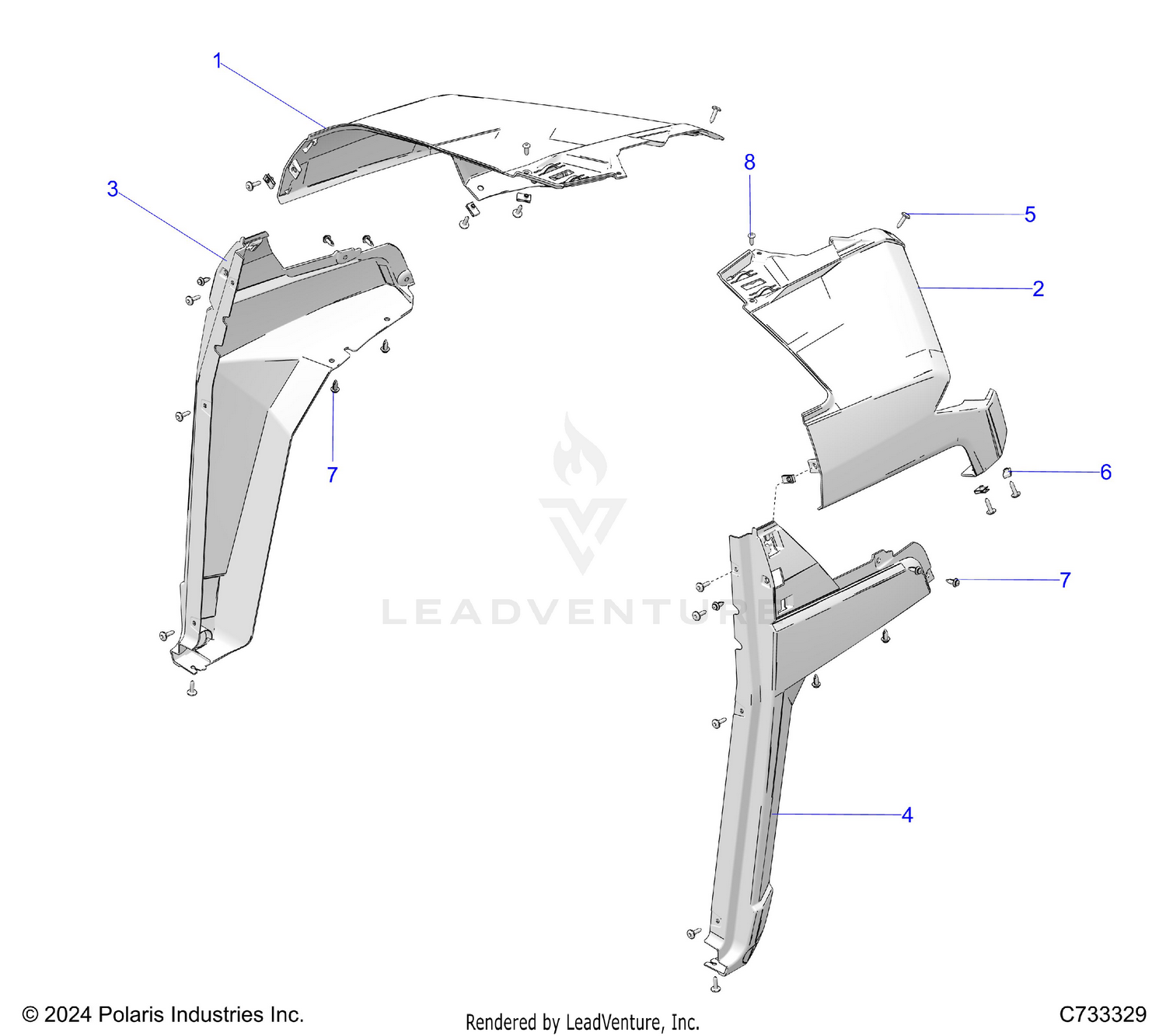 BODY, FRONT FENDERS - R26RRU99FP (C733329)