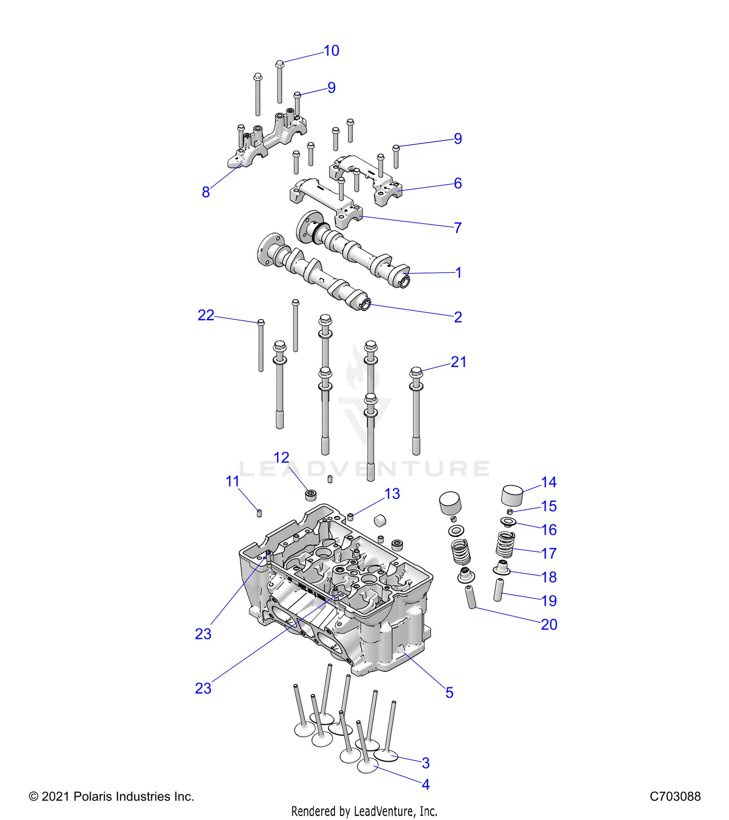 ENGINE, CYLINDER HEAD AND VALVES - Z26NET99A4/B4/A6/B6 (C703088)