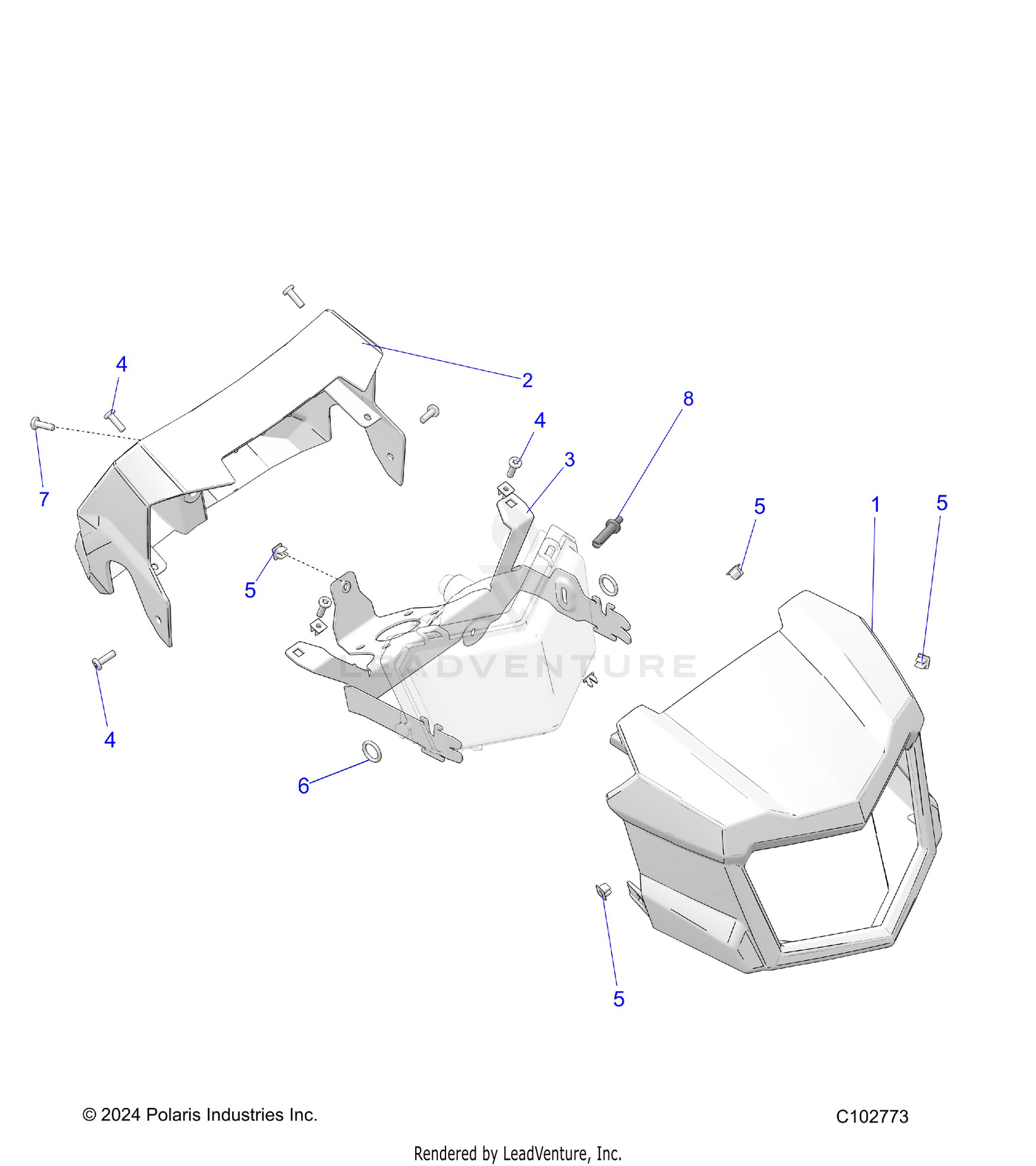 BODY, HEADLIGHT POD - A26SEA57A1/A4/A6 (C102773)