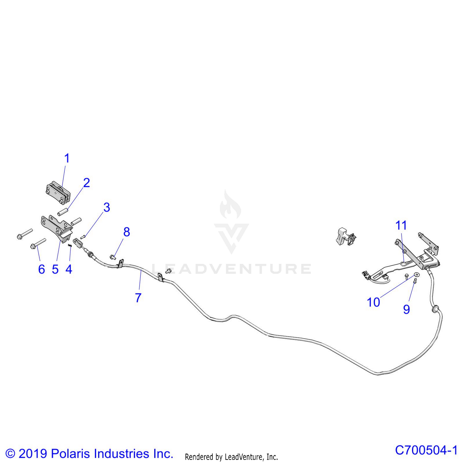 BRAKES, PARKING BRAKE, CABLE - D21BEPD4B4 (C700504-1)