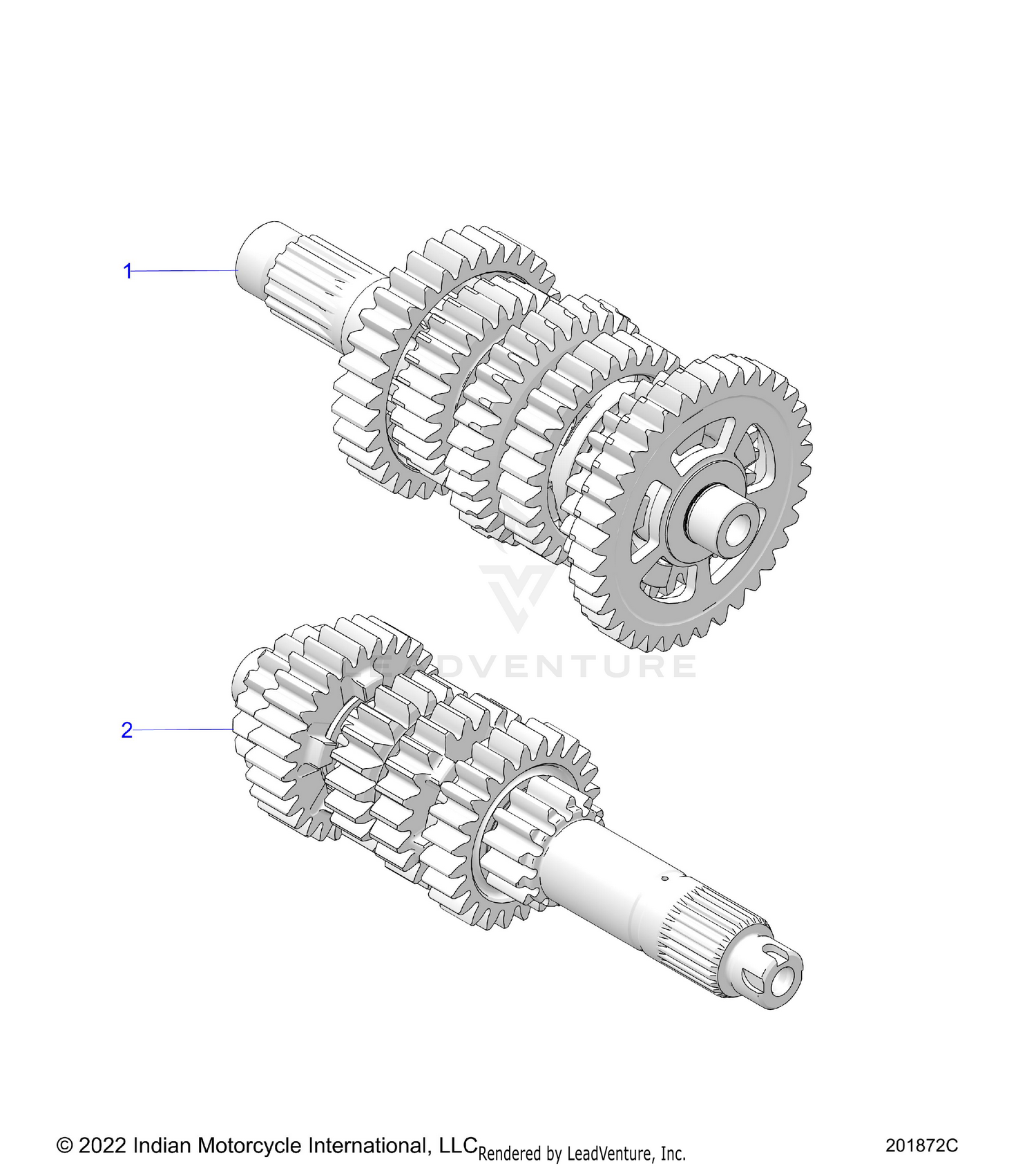 DRIVE TRAIN, INPUT/OUTPUT SHAFT ASM. - N26SBD77/SBF77 (201872C)