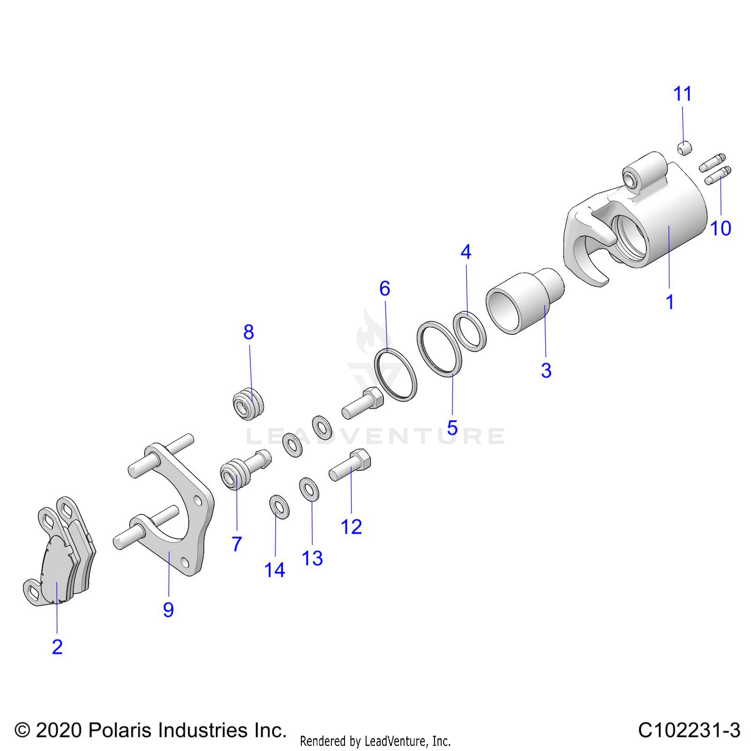 BRAKES, BRAKE CALIPER, REAR - A26SEA57F1/C1/C4/E1/E4 (C102231-2)