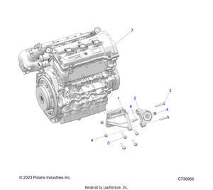 Engine, Mounting And Long Block- R25xaw1rb9/bd/bm (c730955) Schematic