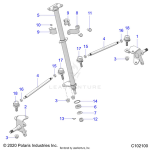 Steering, Steering Post And Tie Rod Asm - A21hbb07a3/a7/b3/b7 (c102100) Schematic
