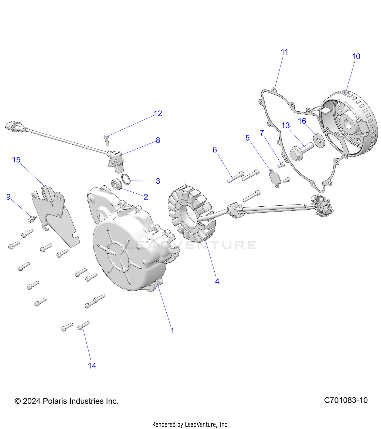 ENGINE, STATOR and COVER - Z26ASL99F5/C5/E5 (C701083-10)