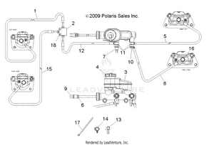 Brakes, Lines And Master Cylinder - R10rc08ga/gh/fa/fh (49levbrakelines10sdw) Schematic