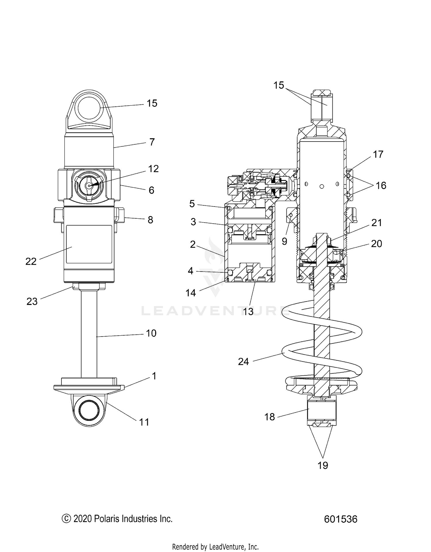 SUSPENSION, SHOCK, FRONT TRACK, VELOCITY - S26TLG9BS/BEA (601536)