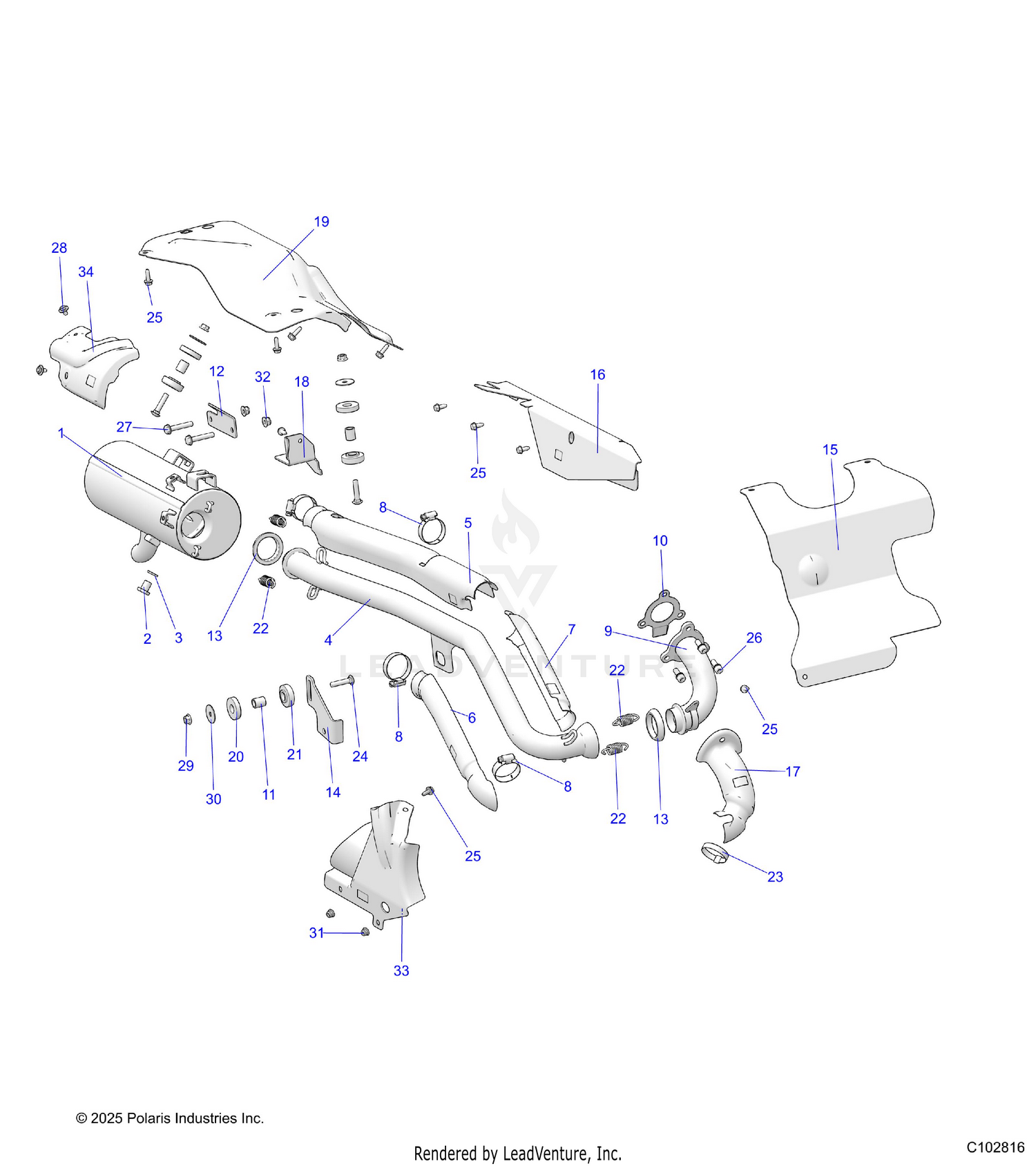 ENGINE, EXHAUST - A26SEZ57AB (C102816)