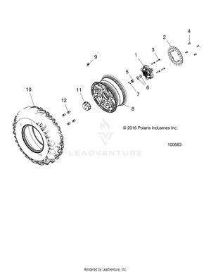 Wheels, Front Tire And Brake Disc - A17dae57am (100683) Schematic