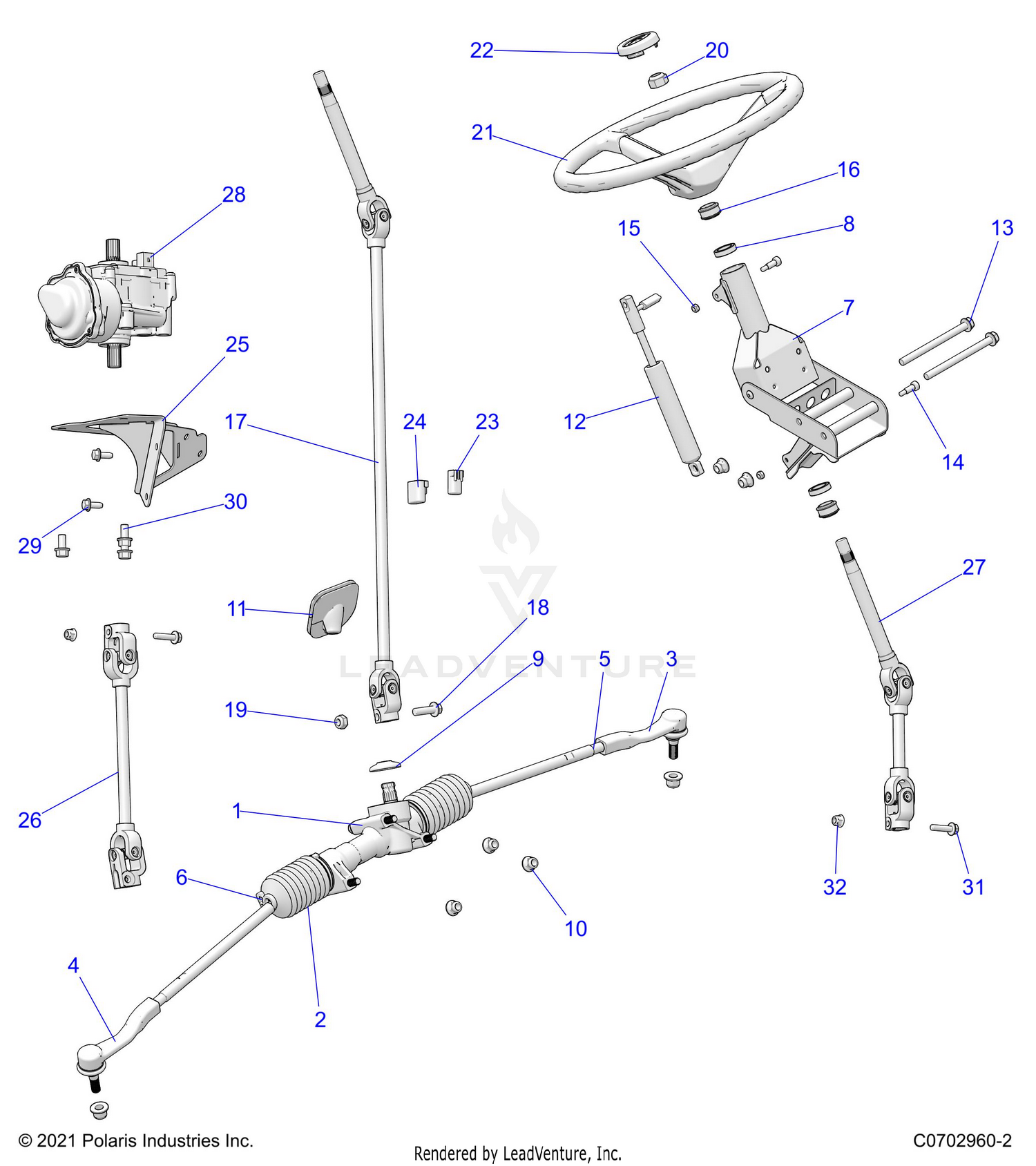 STEERING, STEERING ASM. - D24P2AD4B4/ED4B4/FD4B4/GD4B4/UD4B4/VD4B4/WD4B4/YD4B4 (C0702960-2)