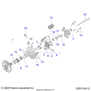 Drive Train, Primary Clutch - A21sez57am/an/bm/bn (c0211241-2) Schematic