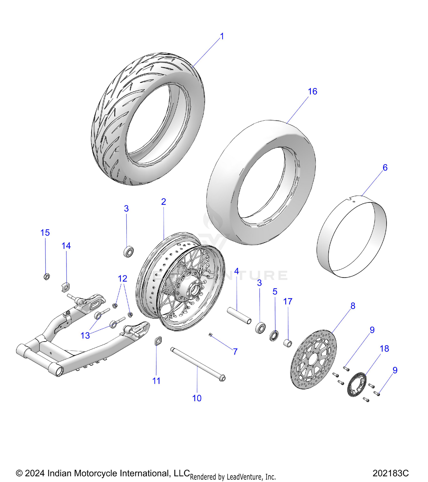 WHEEL, REAR - N26DBDBH/DBGBH ALL OPTIONS (202183C)