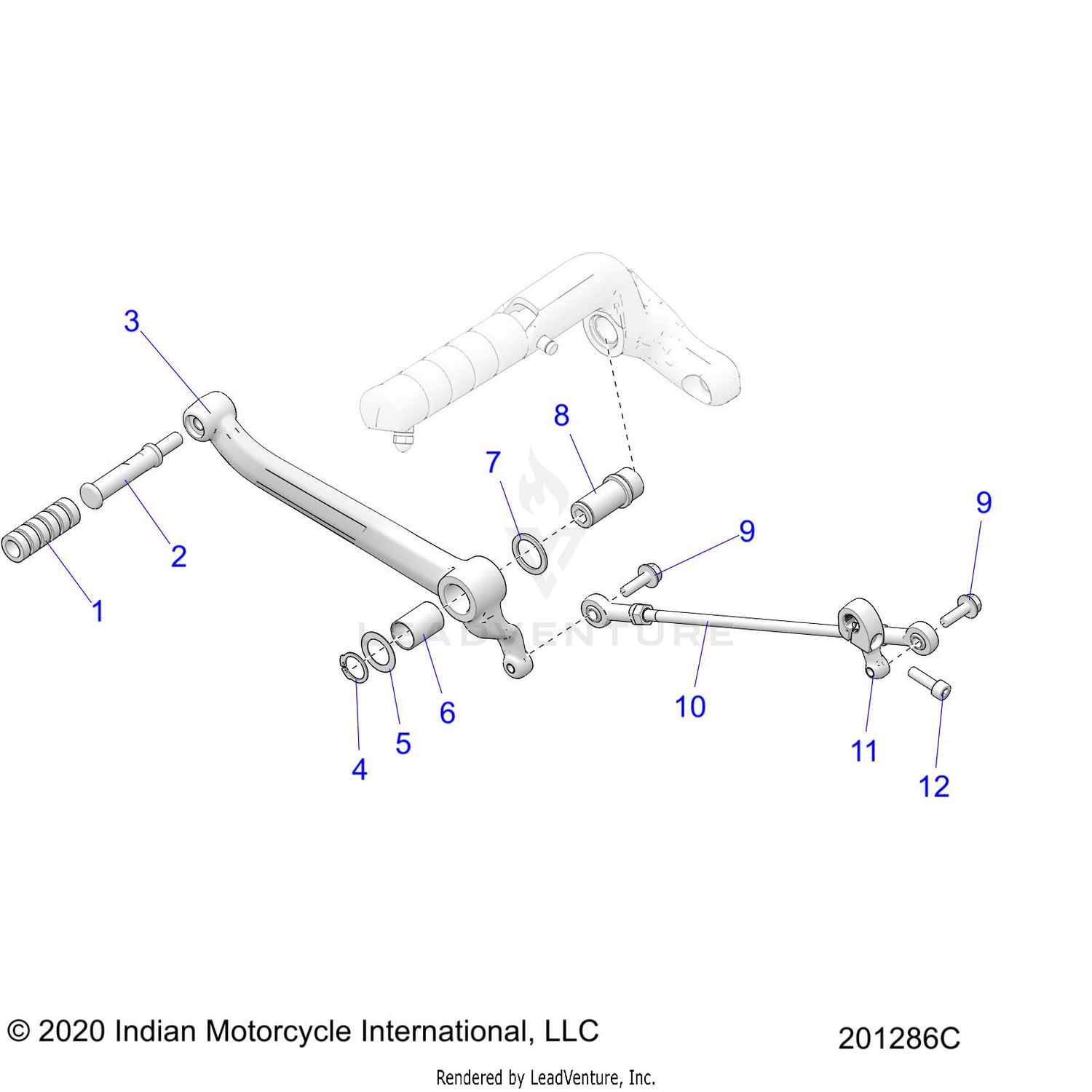 DRIVE TRAIN, SHIFT PEDAL and LINKAGE - N22DLABH/DLDBH ALL OPTIONS (201286C)