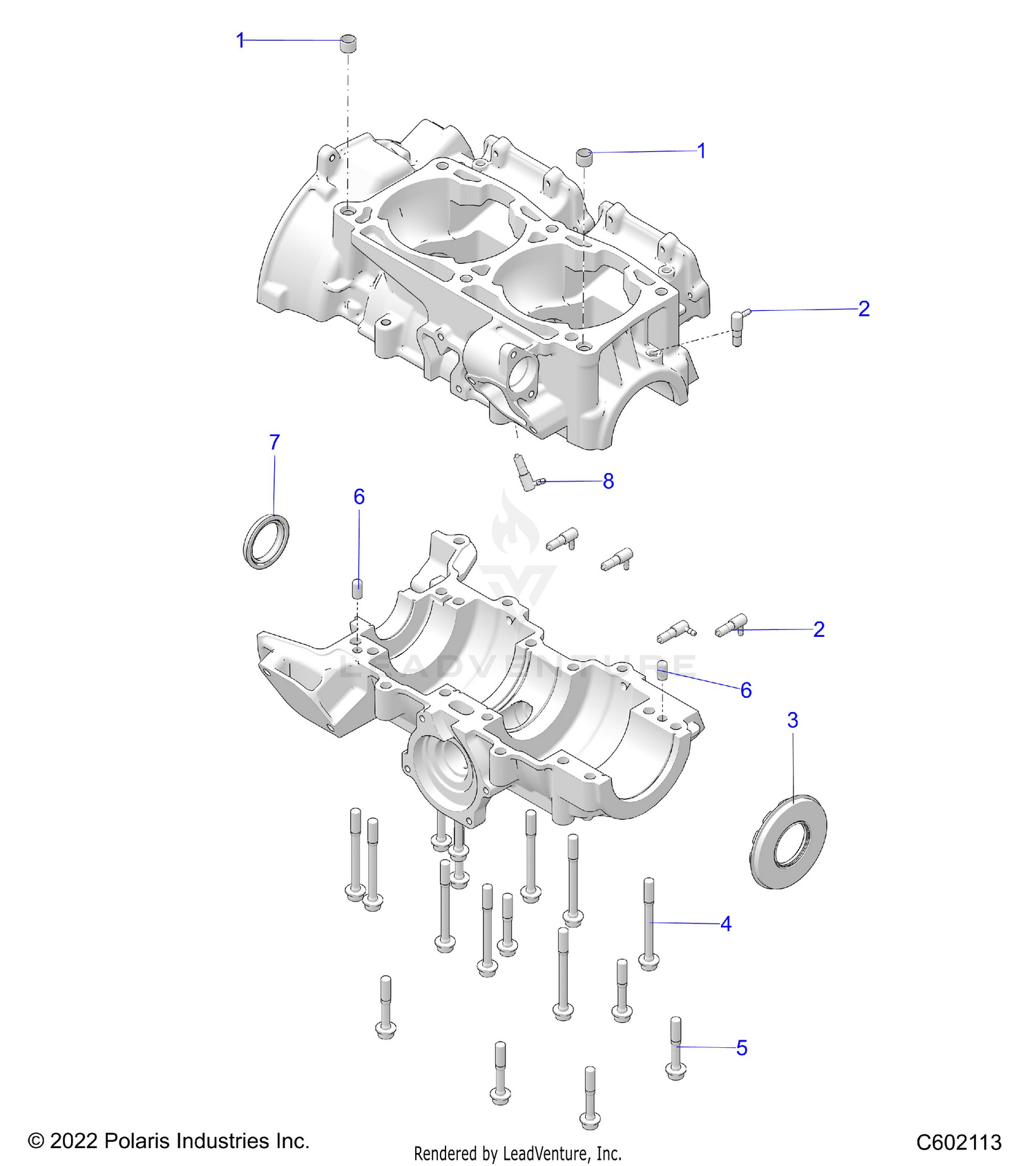 ENGINE, CRANKCASE - S24TLC8RS/8RE (C602113)
