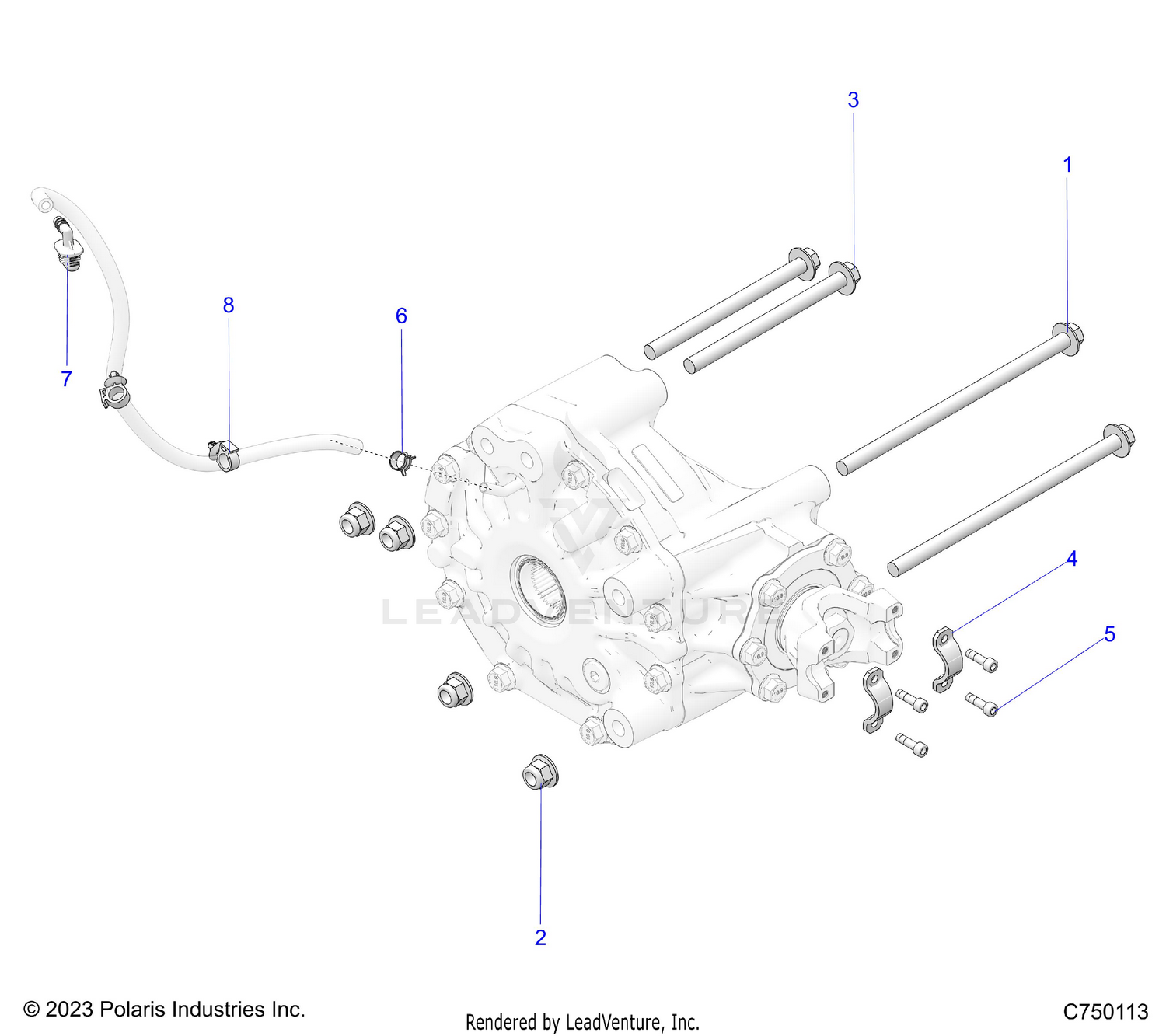 DRIVE TRAIN, GEARCASE, REAR, MOUNTING - Z26R4K2KAC/BC/AR/BR/AJ/BJ/AV/BV (C750113)