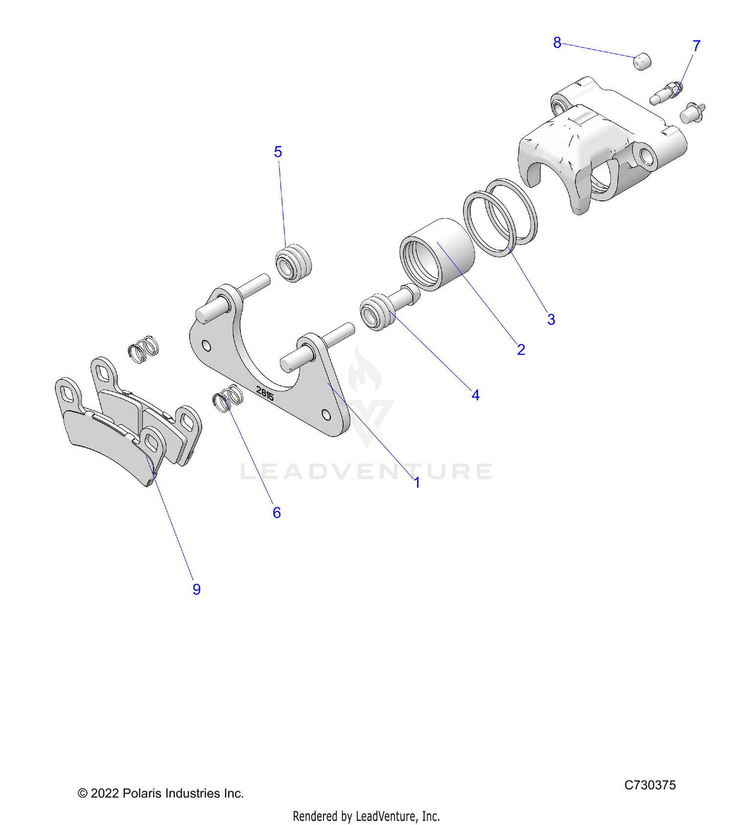 BRAKES, REAR CALIPER - R26RRED4DB (C730375)