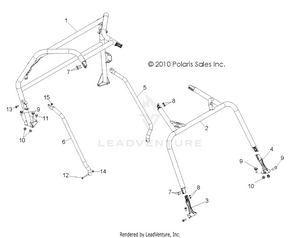 Chassis, Cab Frame And Side Bars - R11vh76/vy76 All Options (49rgrcab11rzrs) Schematic