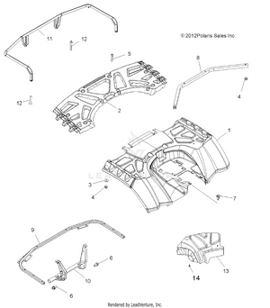 Body, Rear Cab And Rear Rack - A15sxe85as/am/a85aa/ac/aj (49atvcabrr13spxp) Schematic