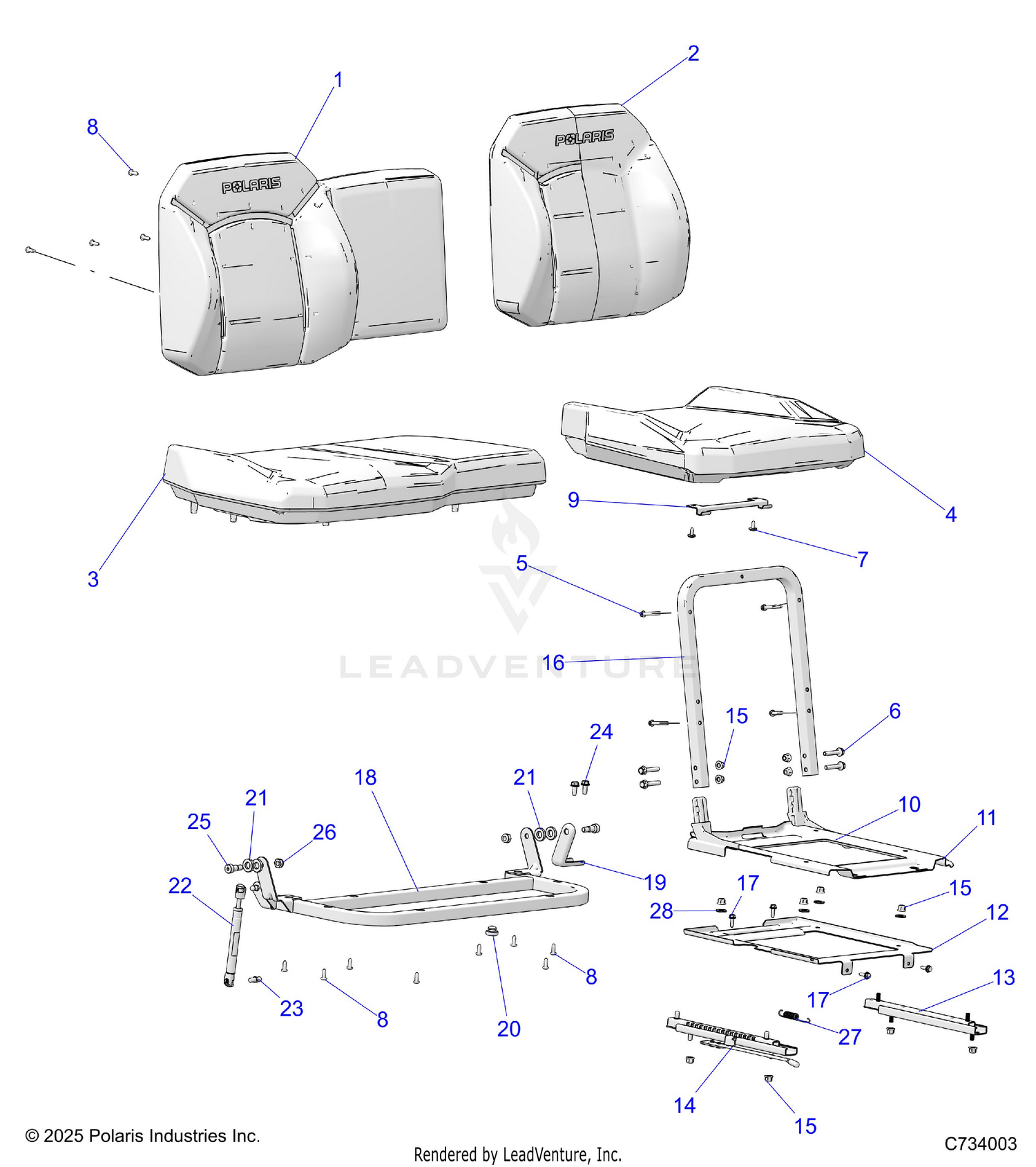 BODY, SEAT ASM. AND SLIDER - R26RRE99CN/C9/EN/E9 (C734003)