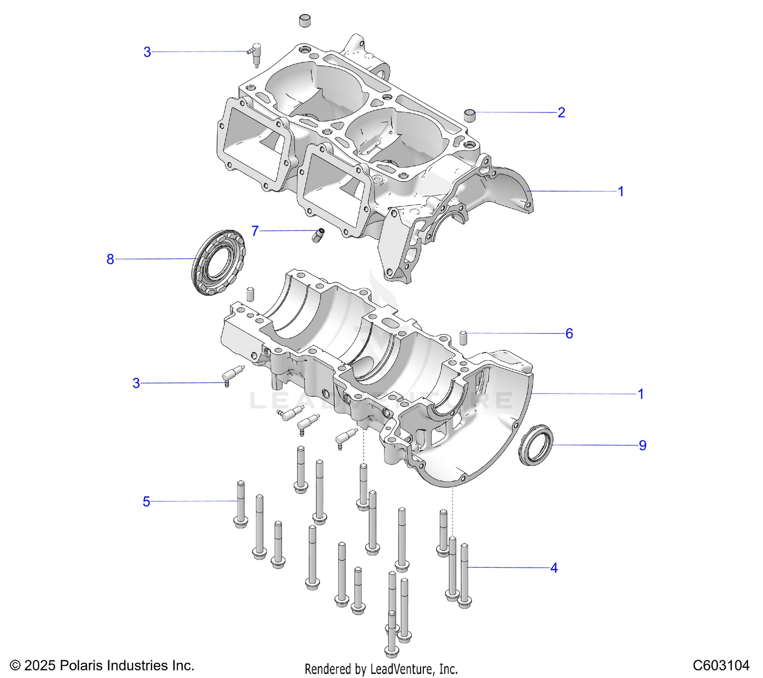 ENGINE, CRANKCASE - S26TDV8MS (C603104)