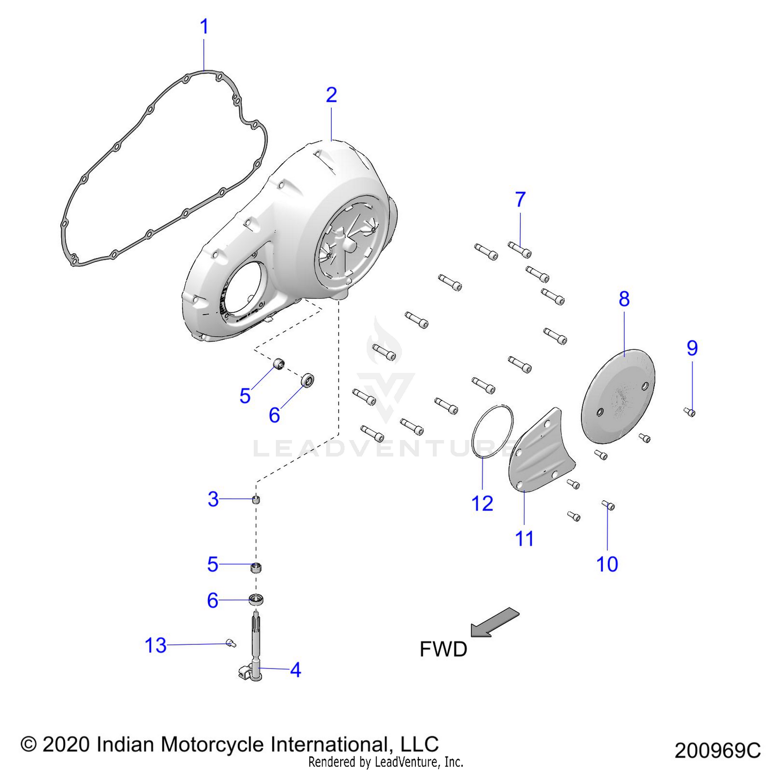 ENGINE, PRIMARY COVER ASM. - N22DBBAG/DBCAG ALL OPTIONS (200969C)