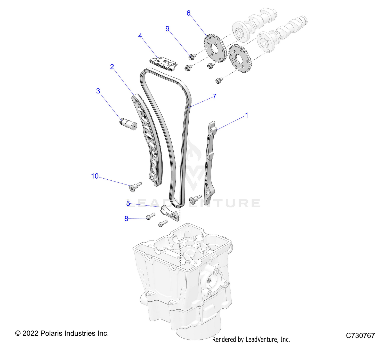 ENGINE, CAM CHAIN and SPROCKET - R26MAU57CP/EP (C730767)