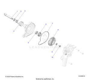 Engine, Waterpump Assembly Schematic