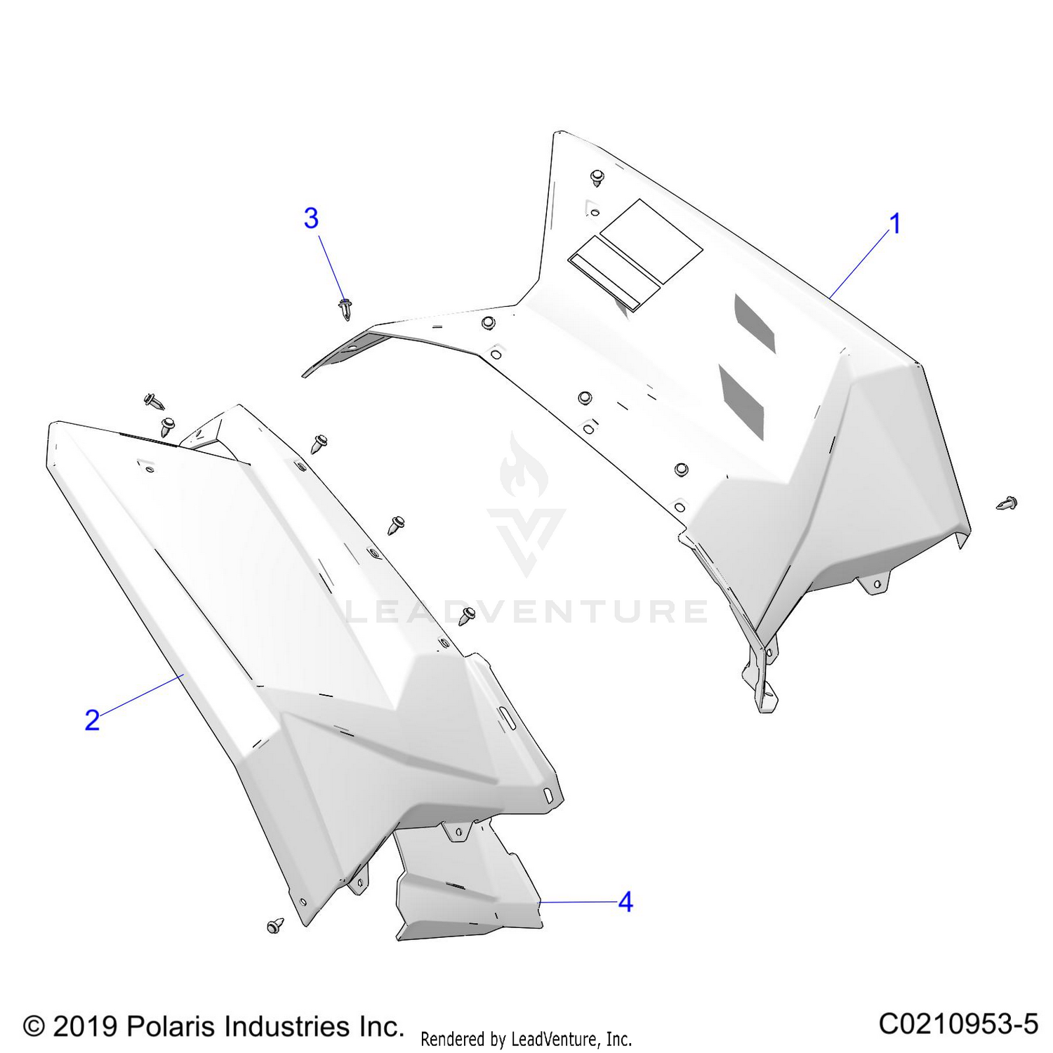 BODY, REAR CAB AND HEAT SHIELDS - A26SGE95PB (C0210953-5)