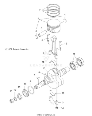 Engine, Crankshaft And Piston - A12ea32aa (49atvcrankshaft08tb) Schematic