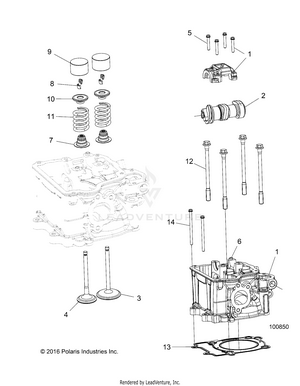Engine, Cylinder Head, Cam And Valves - A18daa50b7 [100850] Schematic