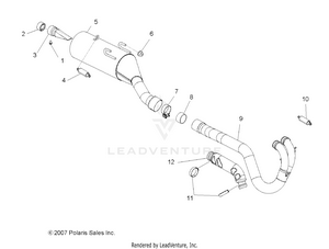 Engine, Exhaust - A10gj52aa (49atvexhaust08out525s) Schematic