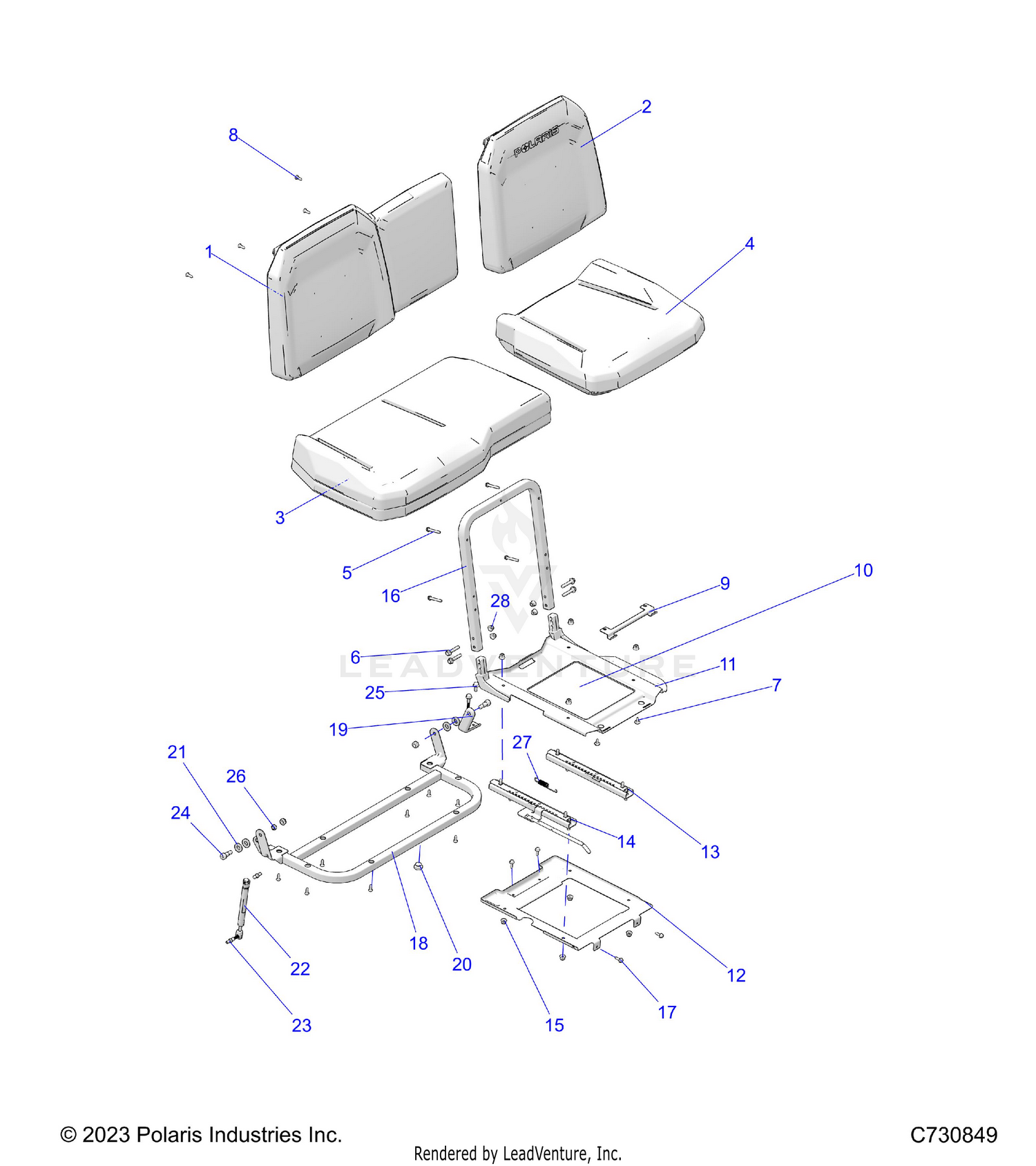 BODY, SEAT ASSEMBLY & SLIDER - R26RSE99NH  (C700069)