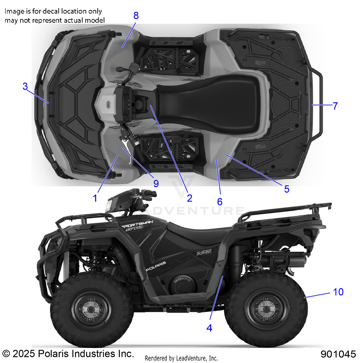 BODY, DECALS, STANDARD - A26SEE57A1/A4/A6/A9/B1/B4/B6 (901045)