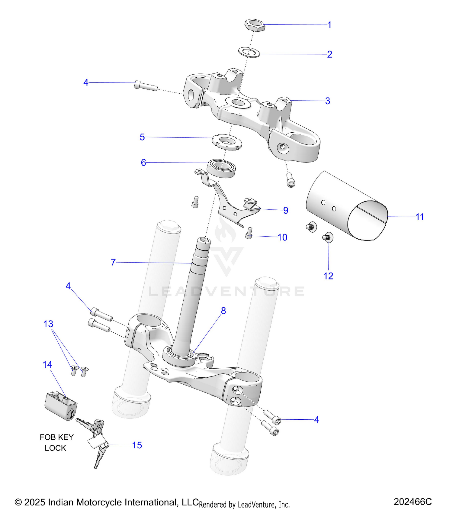 STEERING, UPPER AND LOWER CLAMPS - N26SBD77/SBF77 (202466C)