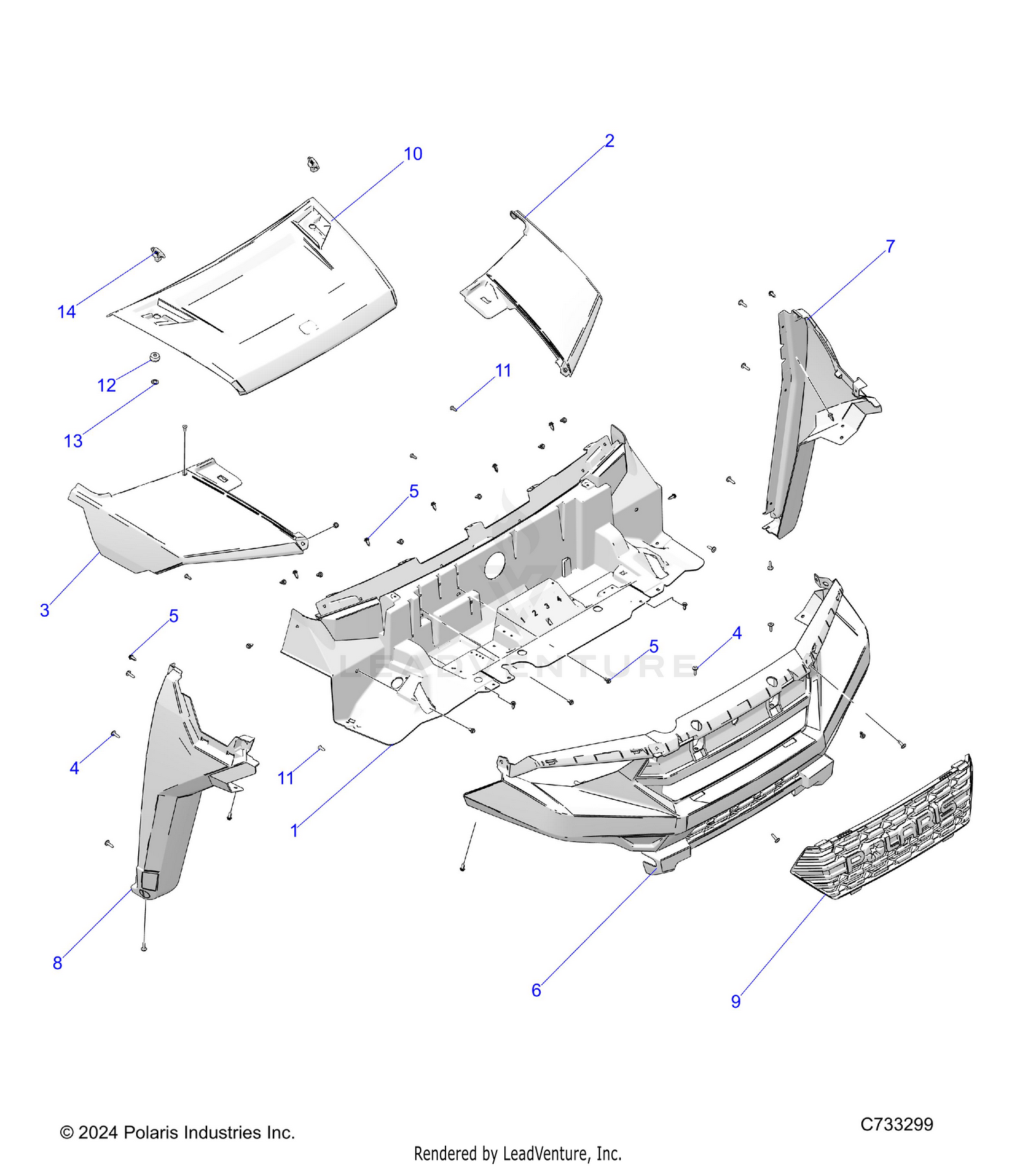 BODY, HOOD & FRONT FASCIA - R26T6E99A9/AF/AJ/AK/B9/BF/BJ/BK (C733299)