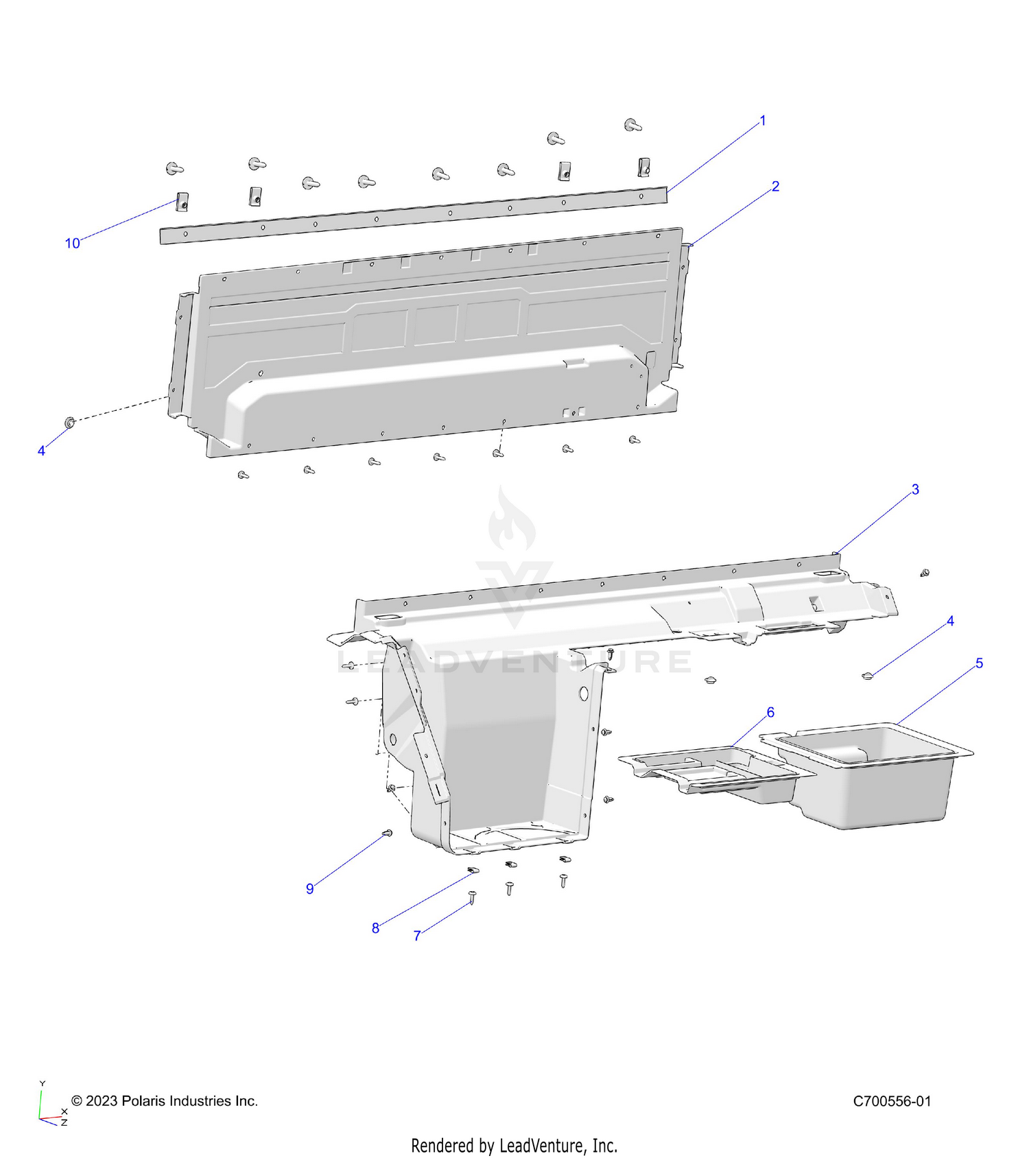 BODY, REAR CLOSEOFF - R26RRY99A9/AF/AH/AB/AS/B9/BH/BB/BS (C700556)