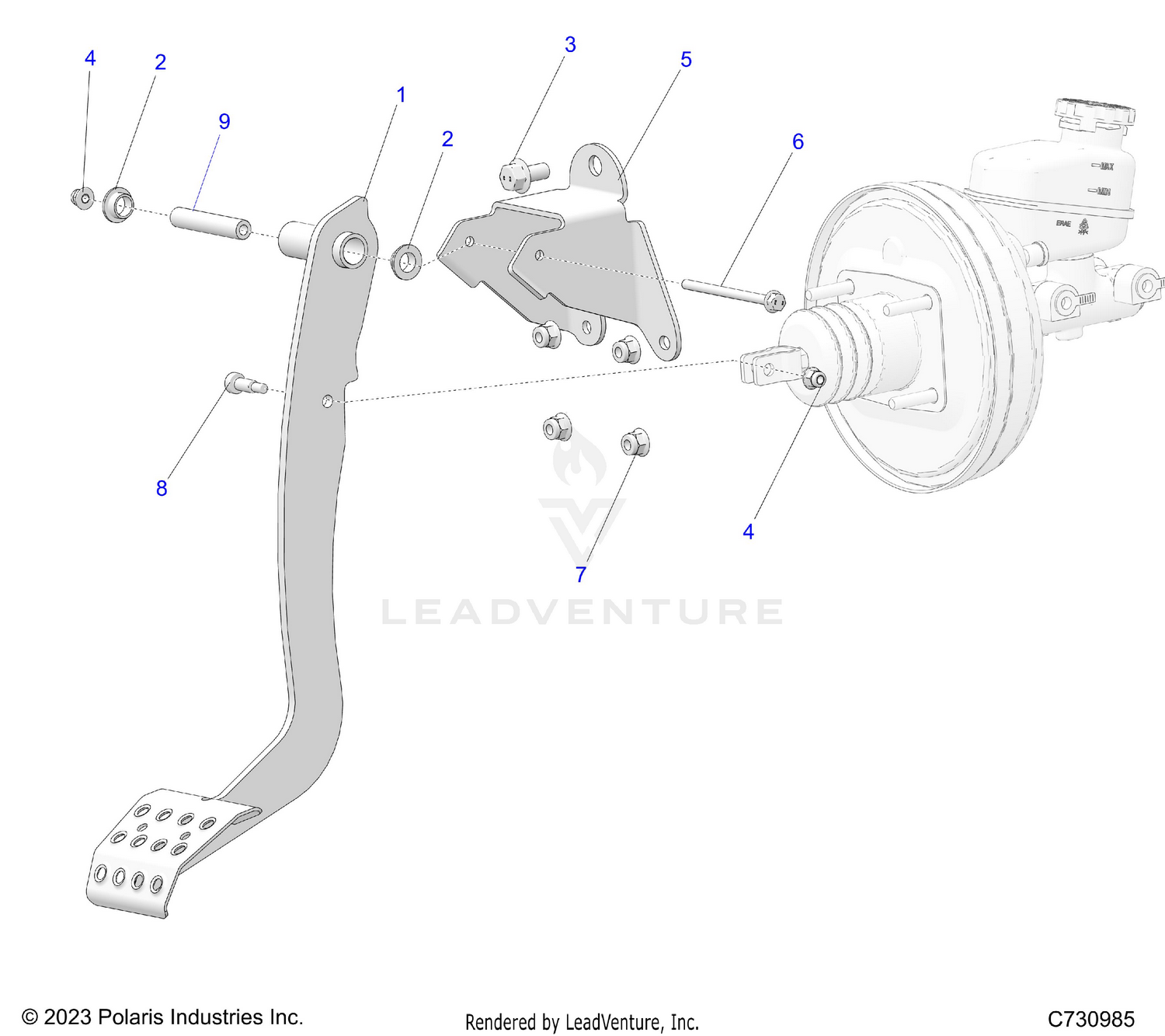 BRAKES, FOOT PEDAL - R24X6W1RAH/AS/A9/BH/BS/B9 (C730985)