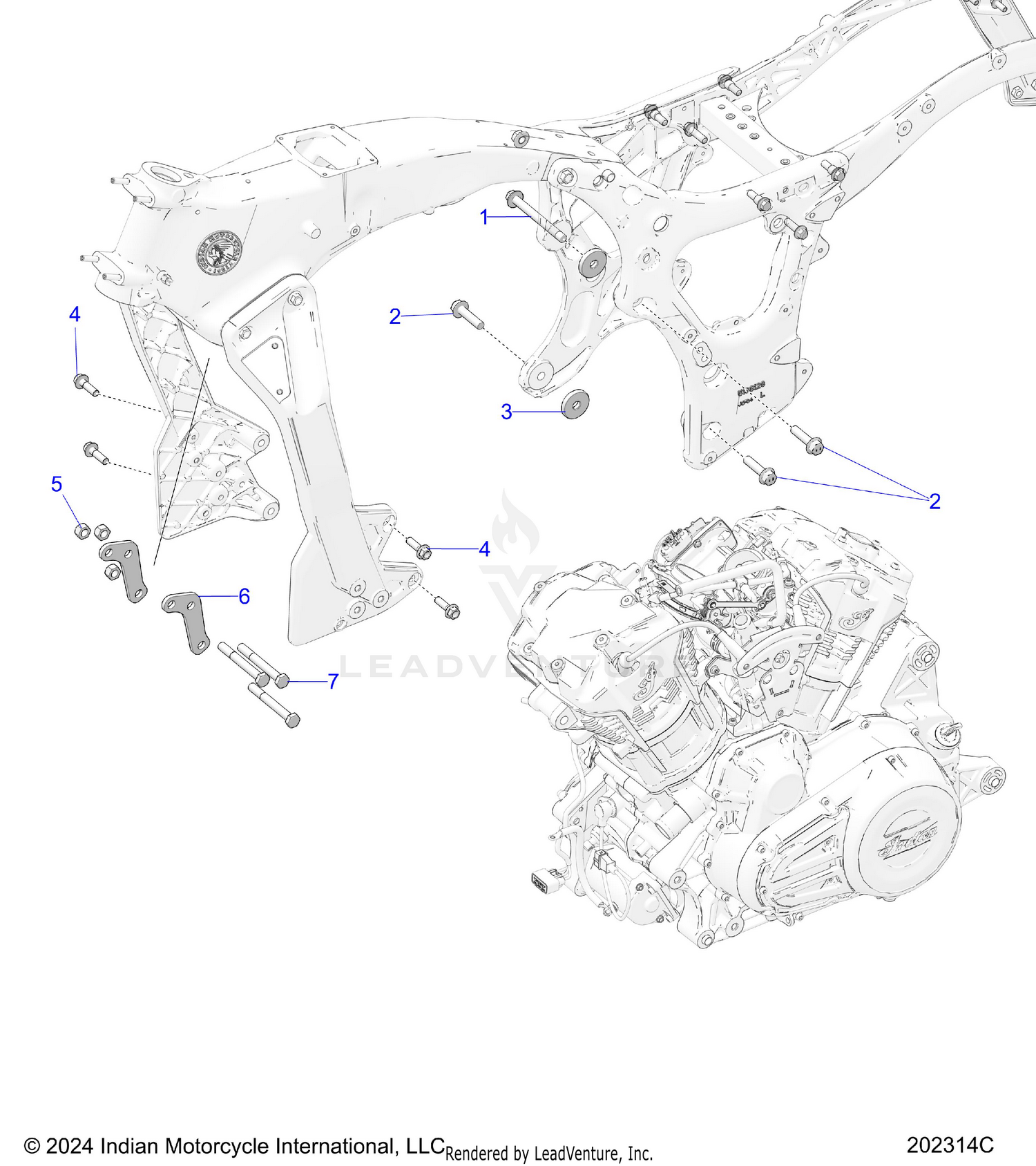 ENGINE, ENGINE MOUNTING - N26LD0RR ALL OPTIONS (202314C)